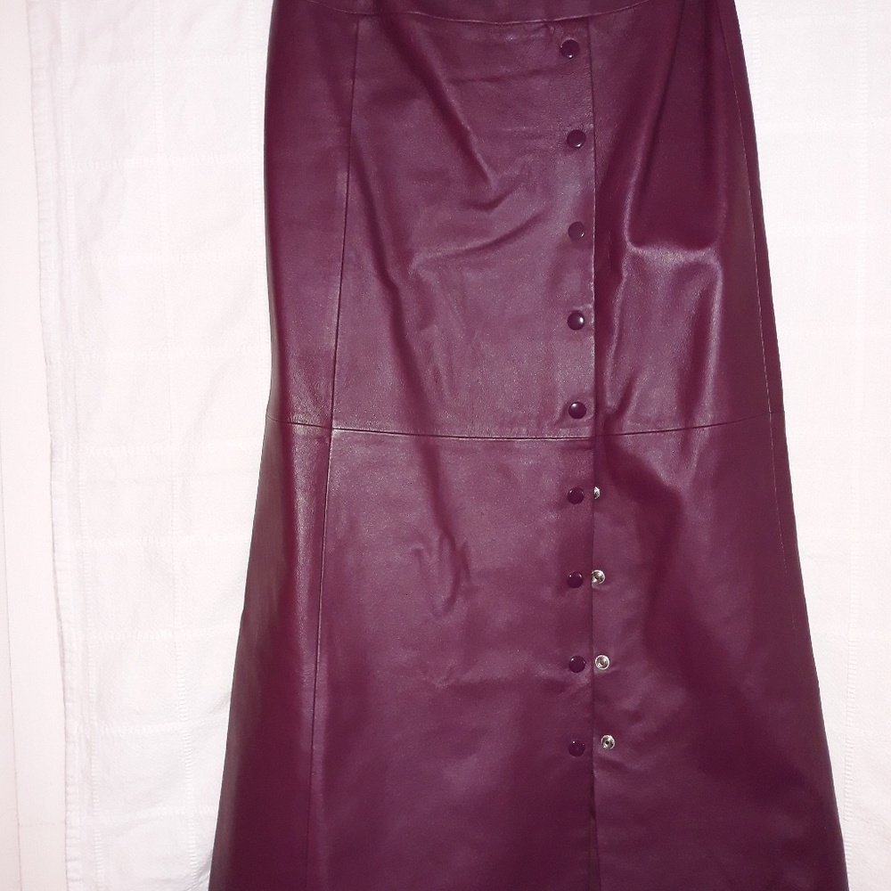 Maxi leather skirt